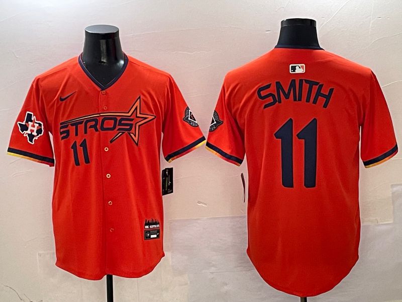 Men Houston Astros #11 Smith Orange three generations Joint Name Nike 2025 MLB Jersey style 2->houston astros->MLB Jersey